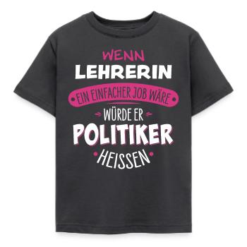 Teacher - Kids' T-Shirt - dark grey - Front - AI Model Kid Female (0cm)
