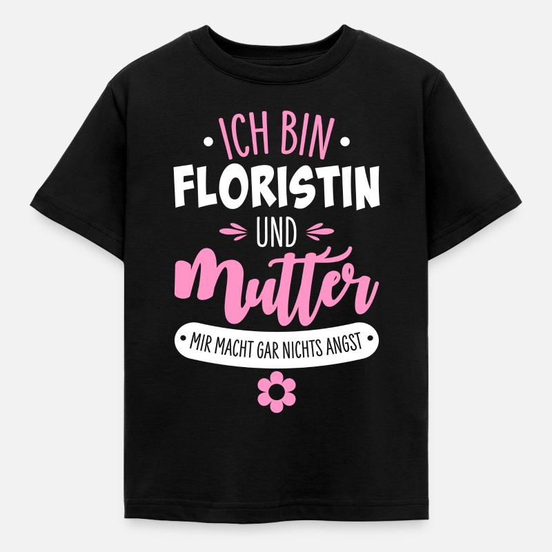 Floristin Mutter - Kinder T-Shirt - Schwarz