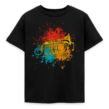 Trompete - Kinder T-Shirt - Schwarz - Vorne - AI Model Kid Female (0cm)