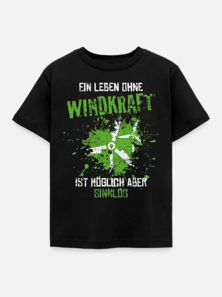 Windkraft - Kinder T-Shirt - Schwarz