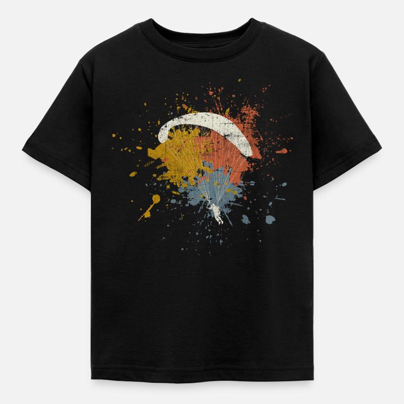 Gleitschirm - Kinder T-Shirt - Schwarz