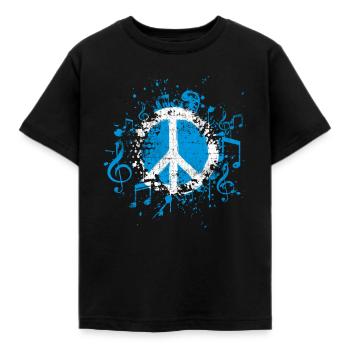 Peace Musik Frieden - Kinder T-Shirt - Schwarz - Vorne - AI Model Kid Female (0cm)