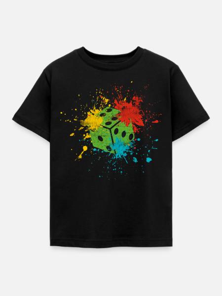 Würfel - Kinder T-Shirt - Schwarz