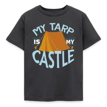 Zelt - Kinder T-Shirt - Dunkelgrau - Vorne - AI Model Kid Female (0cm)