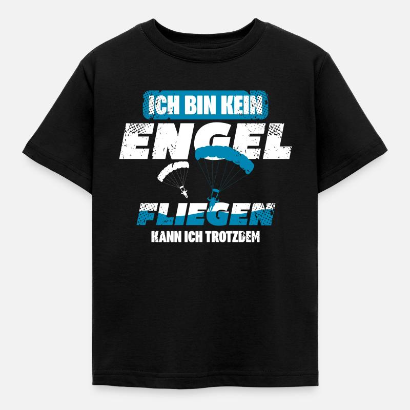 Gleitschirm Paragliding - Kinder T-Shirt - Schwarz