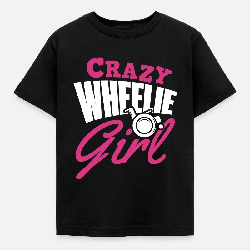Rollstuhl Mädchen - Kinder T-Shirt - Schwarz