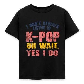 K-Pop - Kids' T-Shirt - black - Front - AI Model Kid Female (0cm)