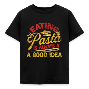 Pasta - Kinder T-Shirt - Schwarz - Vorne - AI Model Kid Female (0cm)