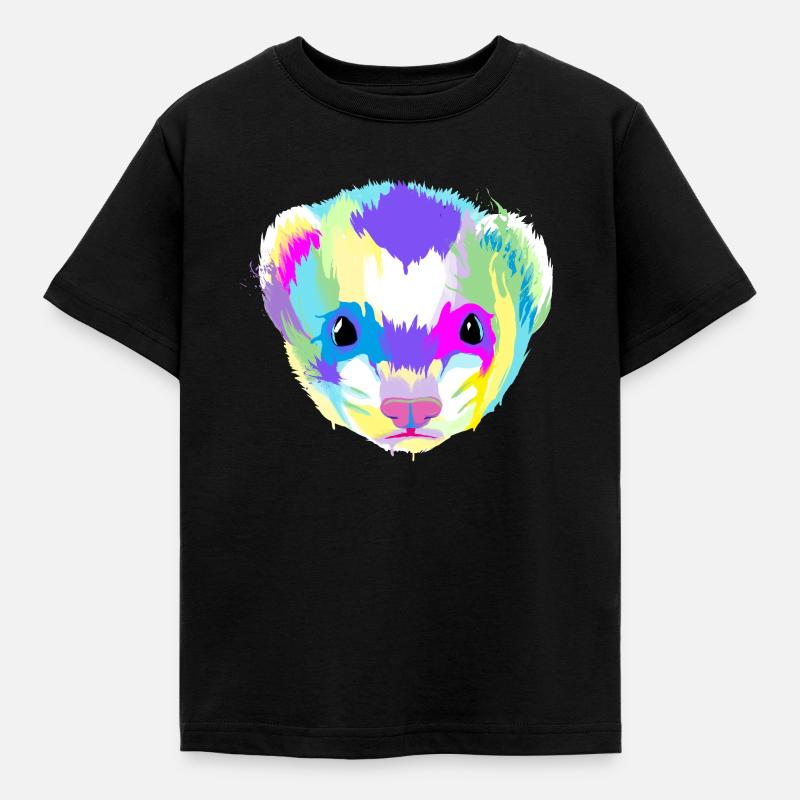 Splash Frettchen - Kinder T-Shirt - Schwarz