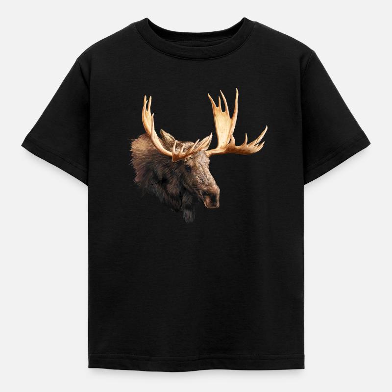 Elch - Kinder T-Shirt - Schwarz