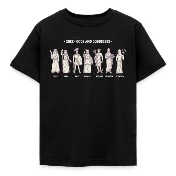 Mythologie grecque T-Shirt Dieux grecs - T-shirt Enfant - noir - Devant - AI Model Kid Female (0cm)