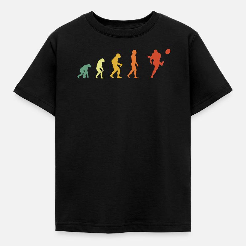 Vintage rugby evolution - Kids' T-Shirt - black