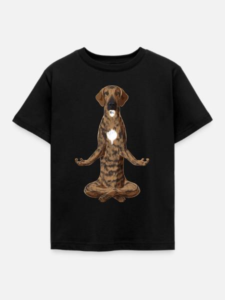 Meditierender Plott Hound Hund - Kinder T-Shirt - Schwarz