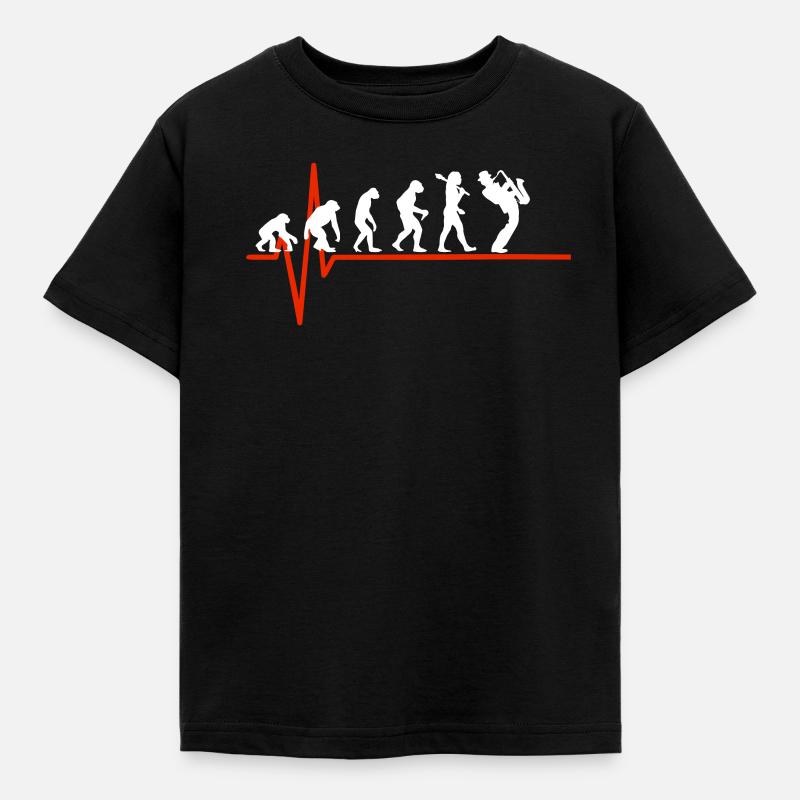 Saxophone Heartbeat - EVOLUTION DU SAXOPHONE - T-shirt Enfant - noir