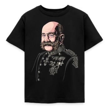 Kaiser Franz Joseph von Österreich - Hipster Franz - Kinder T-Shirt - Schwarz - Vorne - AI Model Kid Female (0cm)