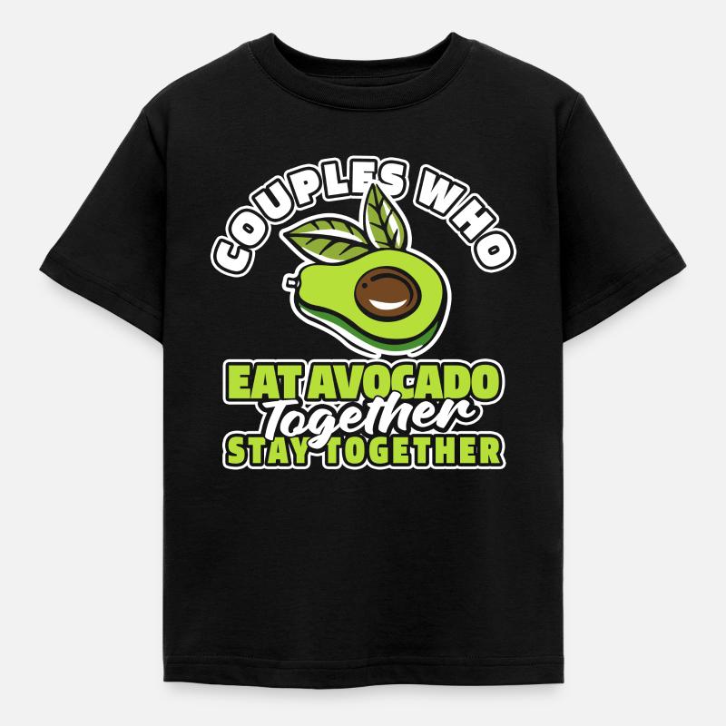 Avocado Paar - Kinder T-Shirt - Schwarz