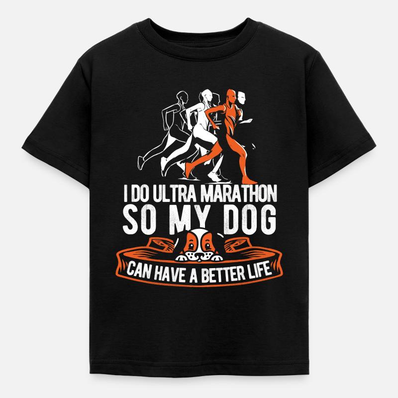 Ultramarathon Hund - Kinder T-Shirt - Schwarz