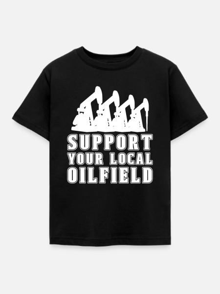 Ölfeld Bohrinsel Anlage - Kinder T-Shirt - Schwarz