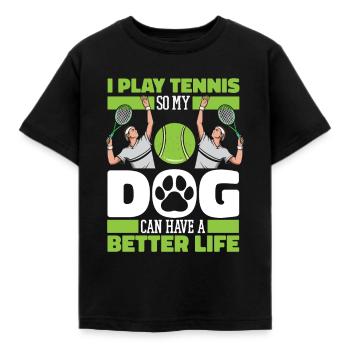 Chien de tennis - T-shirt Enfant - noir - Devant - AI Model Kid Female (0cm)