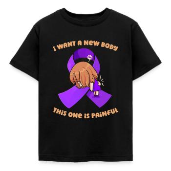 Fibromyalgia Rheumatism Cute - Kids' T-Shirt - black - Front - AI Model Kid Female (0cm)