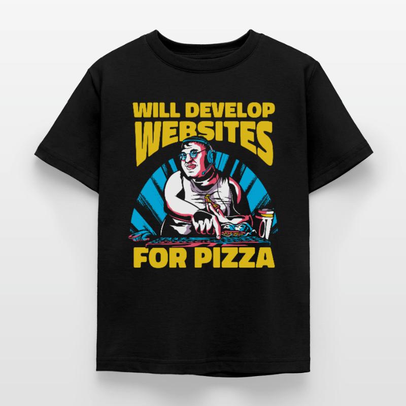 Web Developer Web Developer Pizza Kids' T-Shirt