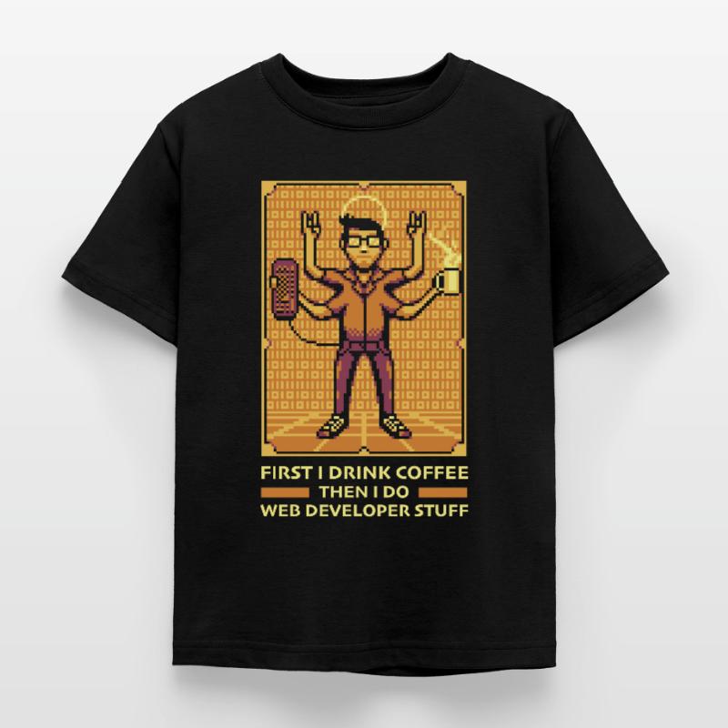 Web Entwickler Webdeveloper Kaffee Kinder T-Shirt
