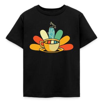 Coffee Cafe - Kids' T-Shirt - black - Front - AI Model Kid Female (0cm)