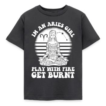 Bélier Femme forte - T-shirt Enfant - charbon - Devant - AI Model Kid Female (0cm)