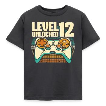 Gamer Gaming Level 12 Unlocked - Kids' T-Shirt - dark grey - Front - AI Model Kid Female (0cm)