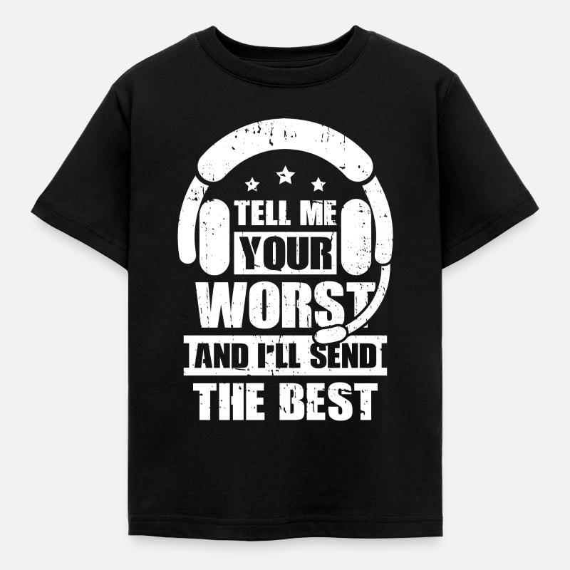 Notruf Leitstelle Einsatzzentrale - Kinder T-Shirt - Schwarz