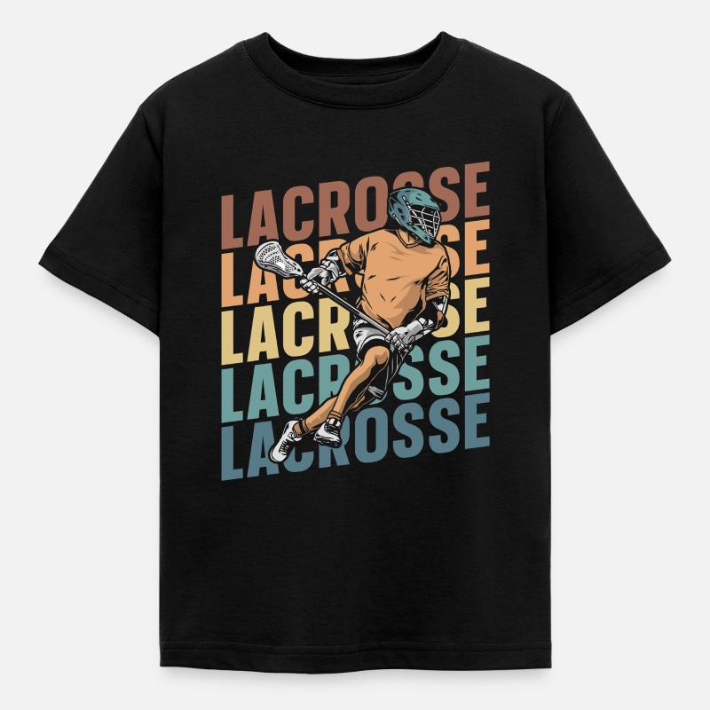 Lacrosse - Kinder T-Shirt - Schwarz