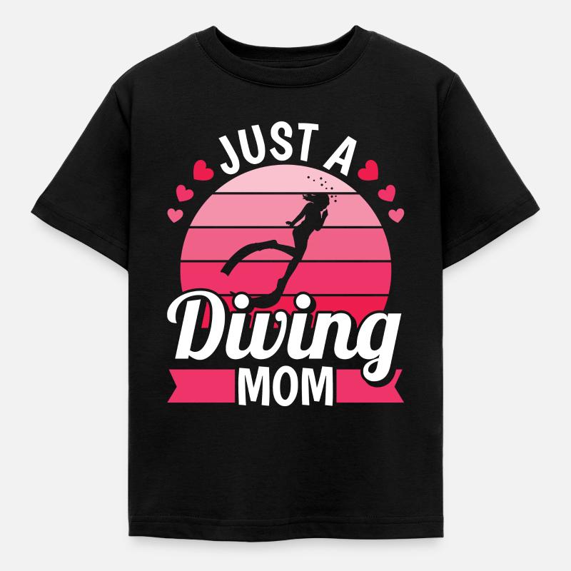 Plongeur Juste une maman plongeuse - T-shirt Enfant - noir