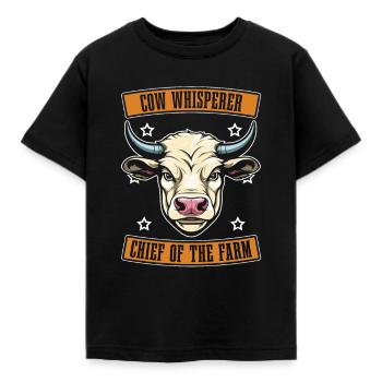 Éleveur de vaches, éleveur laitier, chef d’exploitation - T-shirt Enfant - noir - Devant - AI Model Kid Female (0cm)