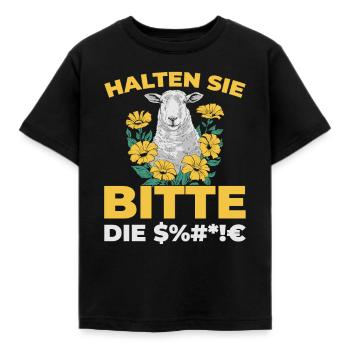 Sheep please shut up - Kids' T-Shirt - black - Front - AI Model Kid Female (0cm)