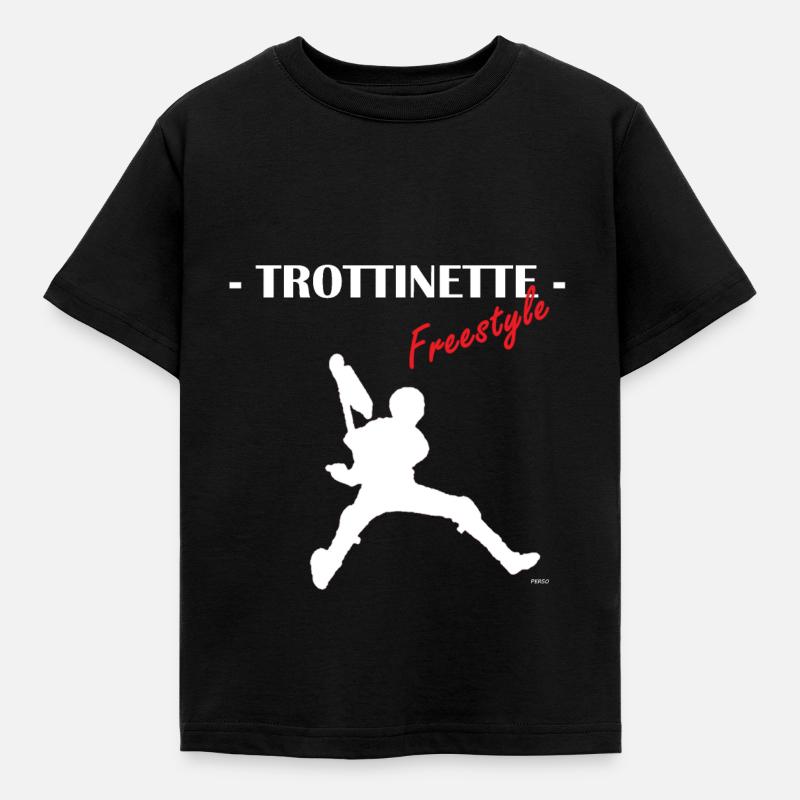 TROTTINETTE Logo Weiß - Kinder T-Shirt - Schwarz