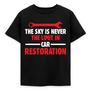 Le ciel n’est jamais limité dans la restauration de voiture - T-shirt Enfant - noir - Devant - AI Model Kid Female (0cm)