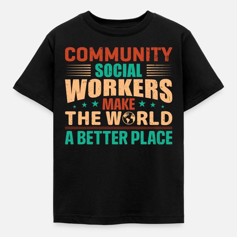 Community Social Workers - Kinder T-Shirt - Schwarz