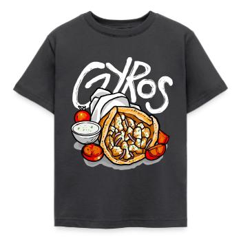 Gyros Food Gyros Lovers Cuisine des Balkans - T-shirt Enfant - charbon - Devant - AI Model Kid Female (0cm)