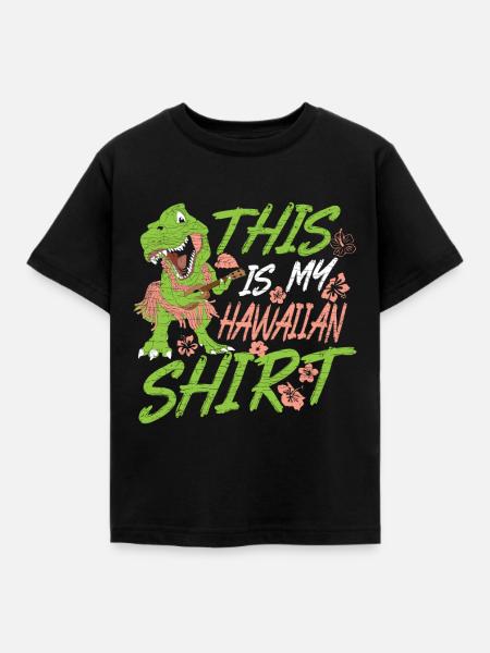 Trex Hawaii Geschenk Hawaiian - Kinder T-Shirt - Schwarz
