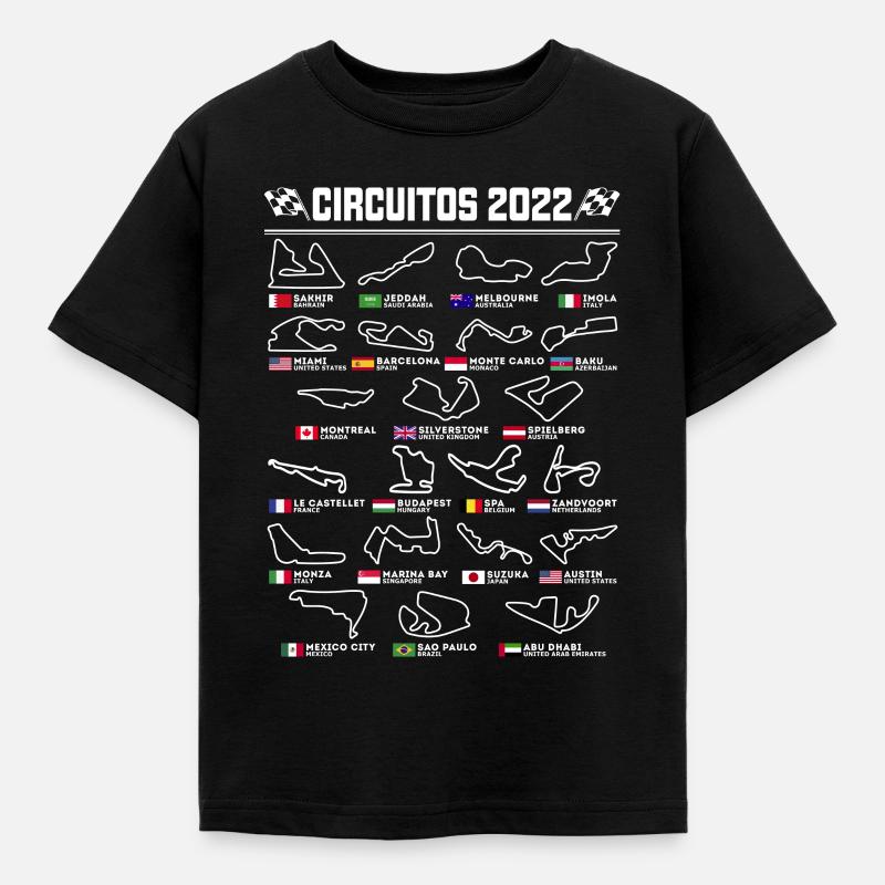 Spanish Car Circuits - Kids' T-Shirt - black