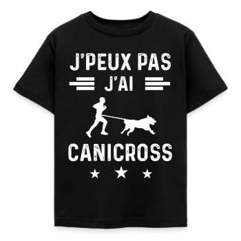 canicross je peux pas j'ai canicross - T-shirt Enfant - noir - Devant - AI Model Kid Female (0cm)
