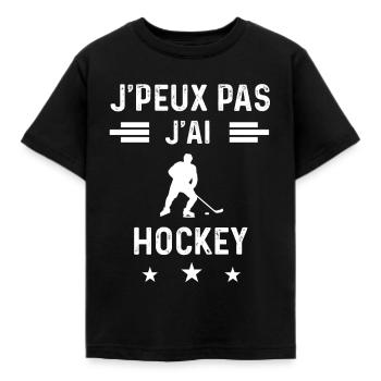 hockeyeur je peux pas j'ai hockey - T-shirt Enfant - noir - Devant - AI Model Kid Female (0cm)