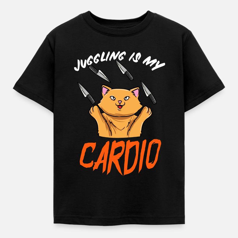 Jonglage avec chat - T-shirt Enfant - noir