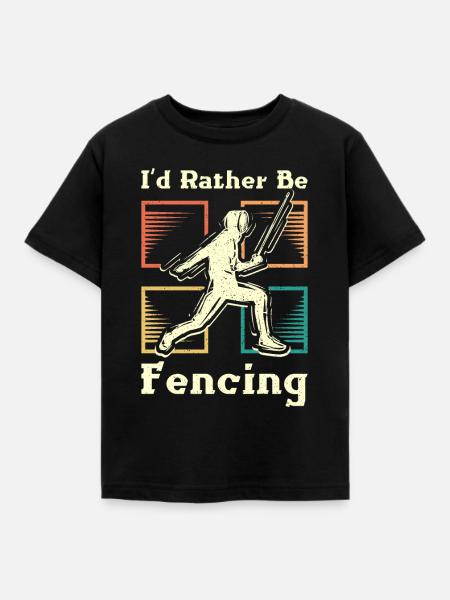 I'd rather be fencing - Kinder T-Shirt - Schwarz