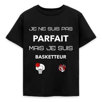 je ne suis pas parfait mais je suis basketteur - T-shirt Enfant - noir - Devant - AI Model Kid Female (0cm)