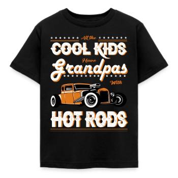 All the cool kids have grandpas with hot rods - Kids' T-Shirt - black - Front - AI Model Kid Female (0cm)