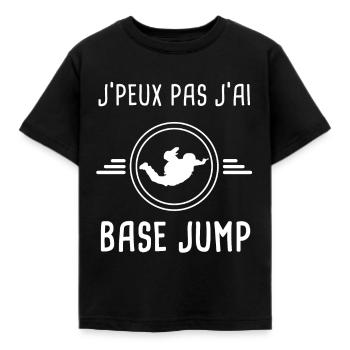 base jump je peux pas j'ai base jump saut - T-shirt Enfant - noir - Devant - AI Model Kid Female (0cm)