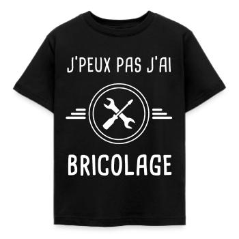 bricolage je peux pas j'ai bricolage bricoler - T-shirt Enfant - noir - Devant - AI Model Kid Female (0cm)