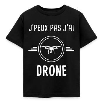 drone je peux pas j'ai drone drones - T-shirt Enfant - noir - Devant - AI Model Kid Female (0cm)