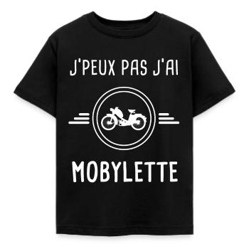 mobylette je peux pas j'ai mobylette mob - T-shirt Enfant - noir - Devant - AI Model Kid Female (0cm)